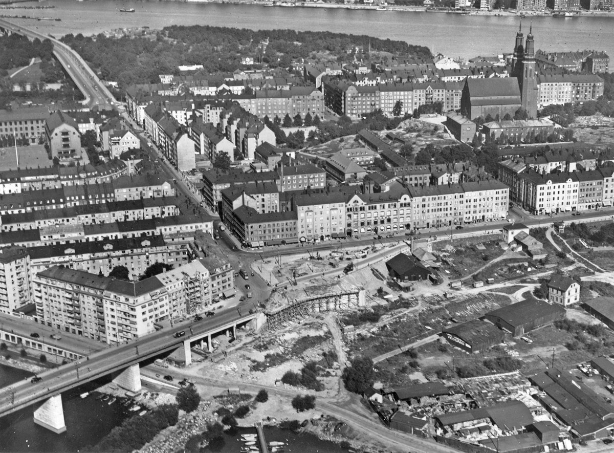 Flygbild ver omrdet kring Hornstull  1936